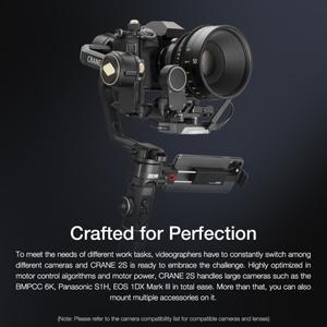ZHIYUN CRANE 2S 3축 핸드헬드 카메라 짐벌 안정기 Sony Fuji Nikon DSLR 미러리스 호환 가능