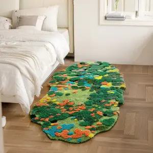 바닥 녹색 침실 잔디러그 비정형 포인트 카페트 이끼러그