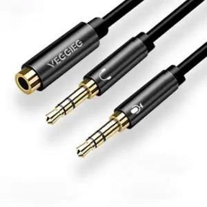 음향 분배 케이블 2in1 스테레오 이어폰 오디오 분배 케이블 헤드셋 3.5mm 스플리터 마이크 헤드폰 확장