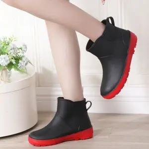방수 장화 고무 미끄럼 텃밭 발목 장화 농사 작업 방수화 텃밭화 장마철 작업화 농사화 설거지 고무신 여성