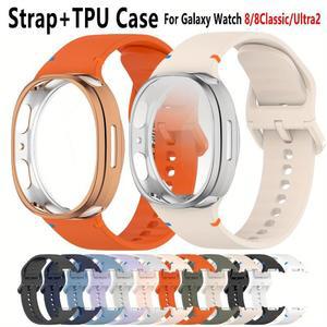 삼성 갤럭시 워치 8용 실리콘 스트랩+TPU 보호 케이스 40mm 44mm 스트랩 8 2용 클래식/울트라