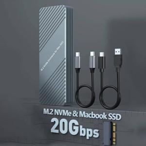 M2 SSD 인클로저 USB-C 3.2 NVMe 12+16 핀 apple 호환 Mac/iMac/MacBook Pro/Air 2013 ~ 외부 수납함 박스