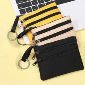 심플 패브릭 동전지갑 카드지갑 3단 지퍼 멀티포켓 K325