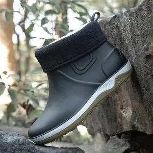 겨울 레인부츠 남성 털부츠 논슬립 겨울장화 방한화 jMw9+4aIc