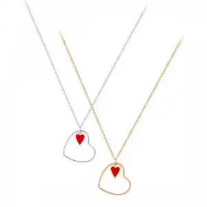 레드 하트 목걸이 팬던트 여성 목걸이 로즈골드 주얼리 선물