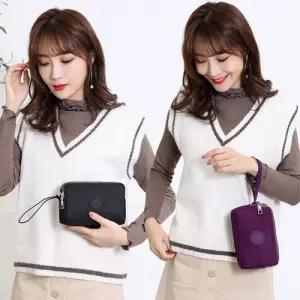 여자 외출 손가방 나일론 소재 트리플 수납 클러치백