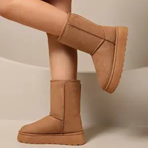 여성 통굽 미들 사이즈 종아리 기장 미들 방한 부츠