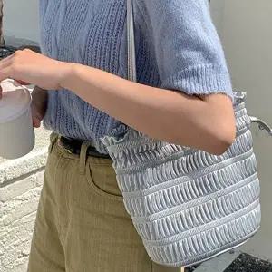 복조리백 주름 디자인 미니 버킷백 복조리 숄더백 데일리 가방
