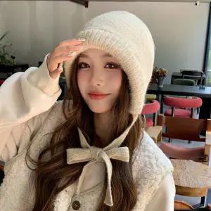 겨울모자 묶을수있는 패션모 보넷형 여성 니트비니