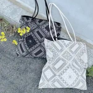 [패션] 페이즐리 패턴 숄더백 BR2033 프린트 캔버스 에코 디자인 재사용 가능한 토트백