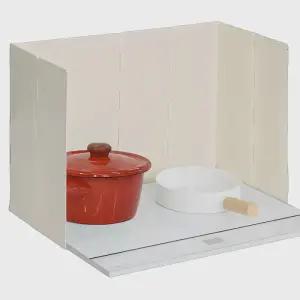 키친 접이식 레인지 가림막 아이보리 + 파우치 세트