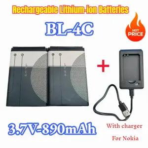 BL-4C 배터리 890mAh Bl4c 충전식 리튬 이온 노키아 6100 6125 6136 6170 6300 6301 7705 7200 휴대폰용