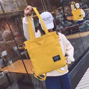 크로스백 지퍼 숄더 백팩 겸용 캔버스 에코백