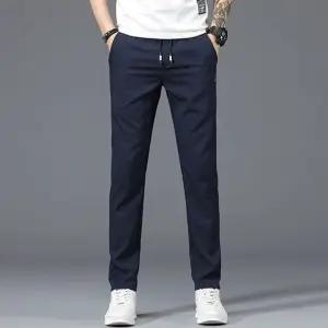 남성 허리 밴딩 편한 출근팬츠 세미바지 일자핏 4컬러 IDU1+9HcJ