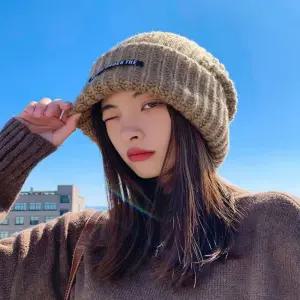 남녀 헤지 트위드 빅 비니 루즈핏 소두비니 니트비니 aui5+6LJl