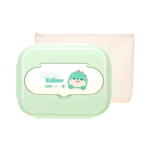 에디슨 유아 스텐 뚜껑 식판 수저통 가방 세트 공룡