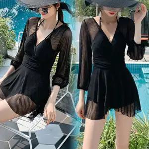 시스루 긴팔 원피스수영복 체형커버 수영복 바캉스 NIz6+8zmP