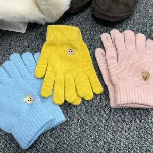 G18 곰돌이 핑거홀 주니어 스마트폰 터치 니트 장갑 oAT2+4rdA