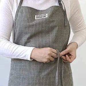 [제이커머스]체크앞치마 카페 매장 서빙 앞치마 가정용 업소 작업 주방앞치마 패션앞치마 가정용앞치마 보