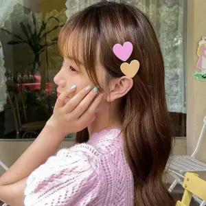 러블리 파스텔 하트 헤어 집게 머리핀 헤어악세사리 jun4+8ixT