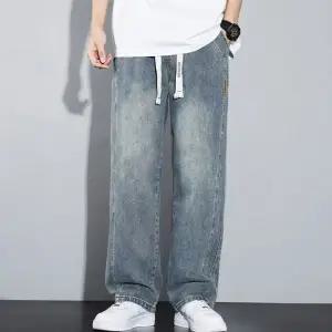 남성바지 20대 30대 남자 빈티지 스타일 워싱 데님 밴딩 팬츠