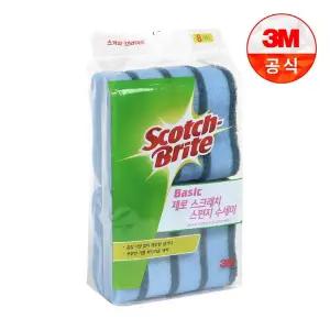 [3M] 베이직 제로스크래치 스펀지수세미 8입