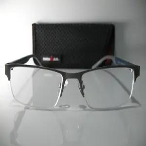 포스터 그랜트 언맨 남성 하프 프레임 그레이 플렉시블 리딩 글래스 케이스 + 2.00 무료 하드 극세사 천