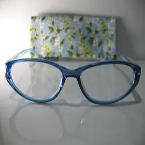 포스터 그랜트 아나벨 블루 플라워 캣시 리딩 안경 케이스 + 2.00 무료 하드 극세사 천 포함