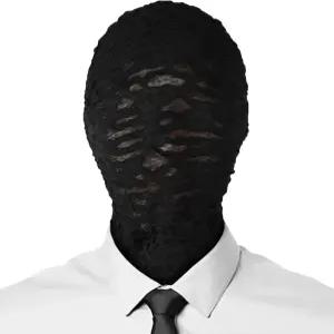 VZQI 2피스 풀 페이스 마스크 2nd 스킨 할로윈 코스프레 스판덱스 블랙 후드 남녀 공용 천