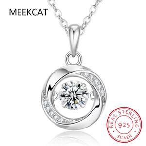 여성용 스파클링 댄싱 모이사나이트 펜던트 목걸이, 결혼 기념일 선물, 925 스털링 실버 파인 쥬얼리, MSN0