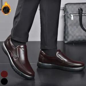 출근신발 로퍼 겨울 털 구두 남자 정장 기모 안감