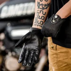 바이크 통기성 오토바이장갑 할리 스웨이드 메쉬 장갑