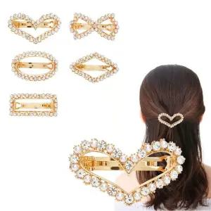 큐빅 공주 삔 헤어핀 반묶음 포인트 진주 머리핀 gJZ9+7quY
