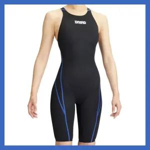 수입아레나 일본재팬 강습 수영복 브랜드 고급 모노솔리드 FINA반전신 여성5부 수영장 수영복BKBU 체형보정