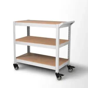 아트박스/스피드랙 홈던트하우스 트롤리 카트 바퀴선반 3단900x400x750