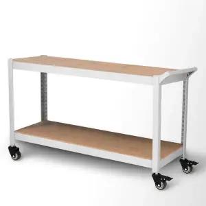아트박스/스피드랙 홈던트하우스 트롤리 카트 바퀴선반 2단1200x400x600