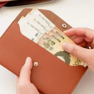 [콩심팥심]세뱃돈 지갑 용돈 가죽 장지갑 봉투 지갑돈 상품권 지폐