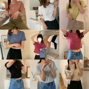 여성크롭티 반팔 티셔츠 크롭반팔티 8색 예쁜티셔츠 흰색티 여자반팔 흰반팔티 쫄티 여성 냉감티셔츠 짧은티