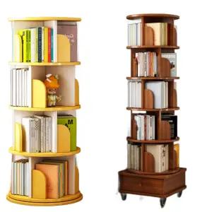 원형회전책장 회전책꽂이 서재인테리어 만화책장 원목 4단부터 6단까지