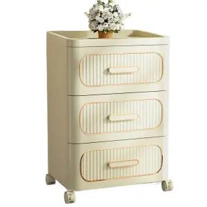 플라스틱서랍장 바퀴달린서랍장 와이드 대형 3단 단색 드레스룸 수납장