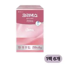크리넥스 실크소프트 플러스 미용티슈 250매 (6입) 1팩
