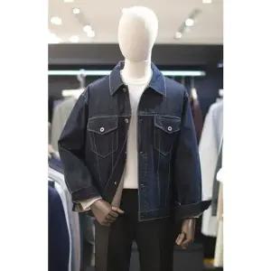 [갤러리아] 지이크(SIEG) 25SS 다크블루 세미오버핏 생지 데님자켓 트러커 PKMAB6208