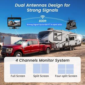 호환 7인치 1080P 모니터 무선 마그네틱 HD 태양광 후방 카메라 9600mAh 배터리 전원 충전식 자동차 트럭