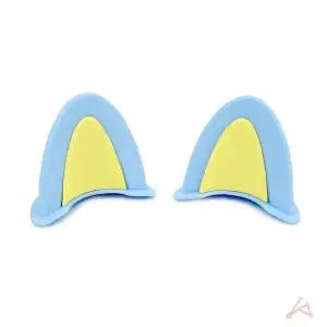 헬멧 데코 고양이귀 장식 1쌍 블루 안전모 꾸미기 자전거 오토바이 아동용 캐릭터