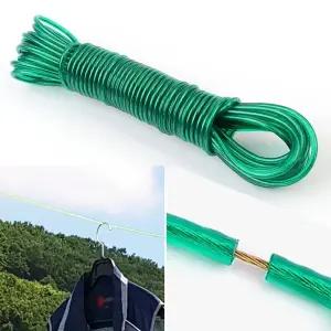 코팅 와이어 빨래줄 10M 옥상 실내 캠핑용 여행용 다용도줄 캠핑빨래줄