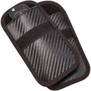 CPWUFIYD 패러데이 키 파우치 보호대 - 미니 방지 페어 2개입 RFID 신호 차단 백