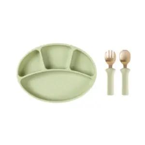 블루마마 실리콘 흡착 식판 수저 세트 유아식 이유식 BNA