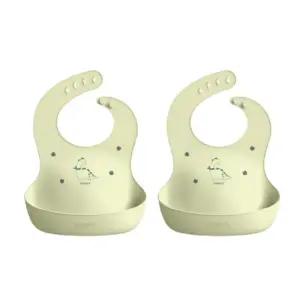 블루마마 턱받이 실리콘 캐릭터 방수 공룡 그린빈 X2 BNA