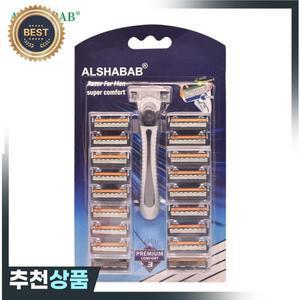 알샤밥 남녀공용 수동 면도기 3중날 일회용 1개 손잡이와 여러 개의 카트리지  제모