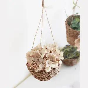 카페 라탄 행잉플랜트 조화 바구니 커피숍 감성 장식